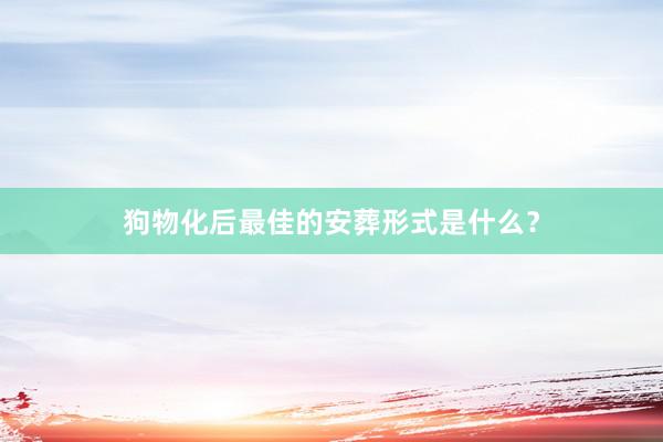 狗物化后最佳的安葬形式是什么？