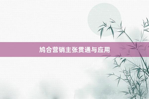 鸠合营销主张贯通与应用